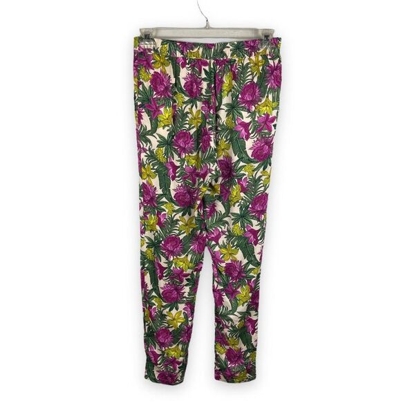 H&M High Waisted Tropical Floral Print Woven Pants - 6 - Picture 7 of 10
